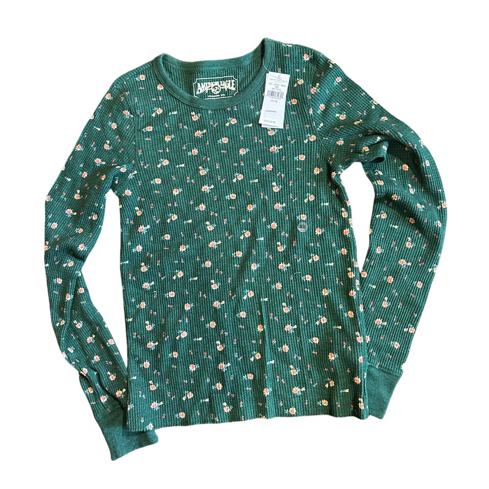 Green Floral Long Sleeve Thermal